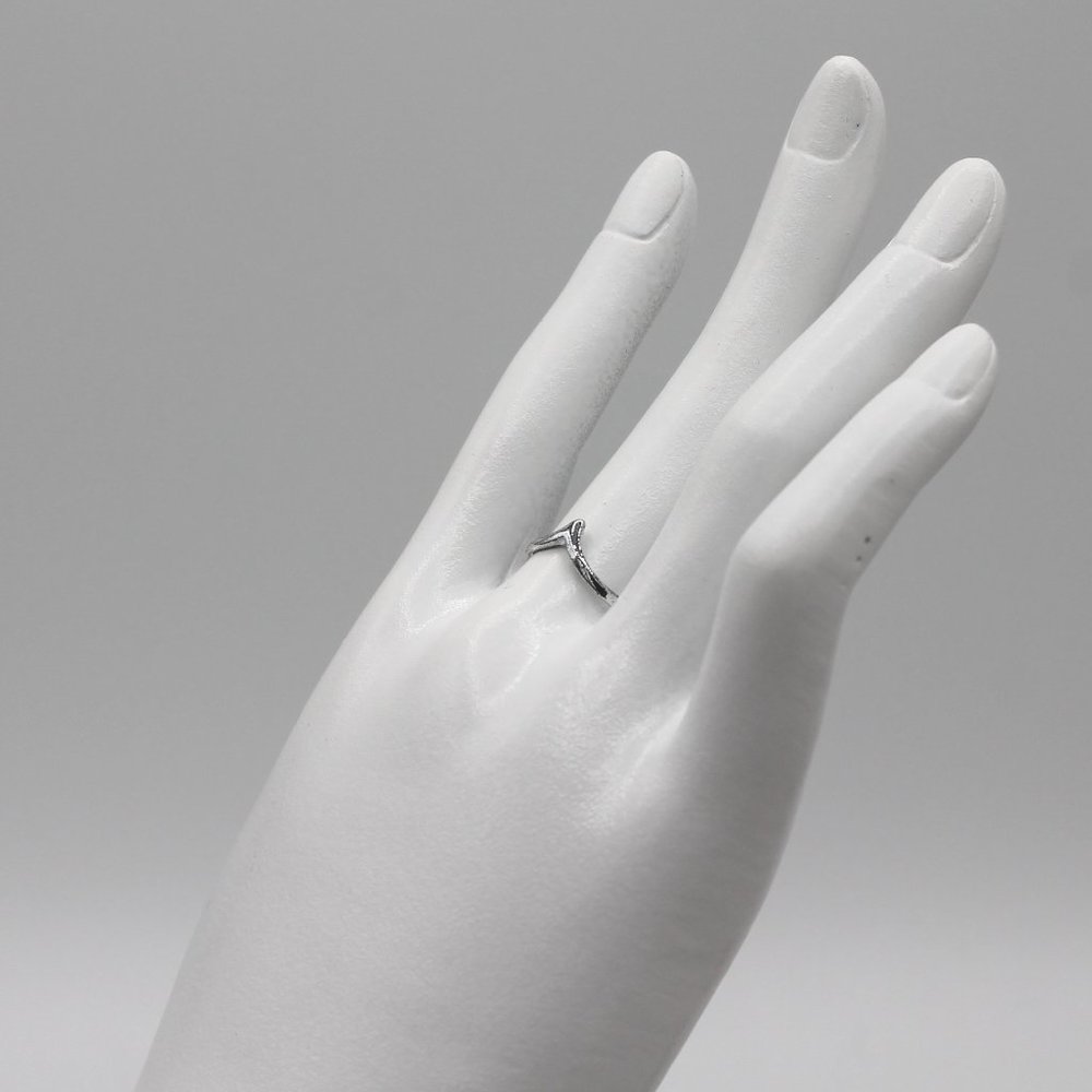 Popular fashion wishbone ring silver tone sz 5.75 - Picture 2 of 5